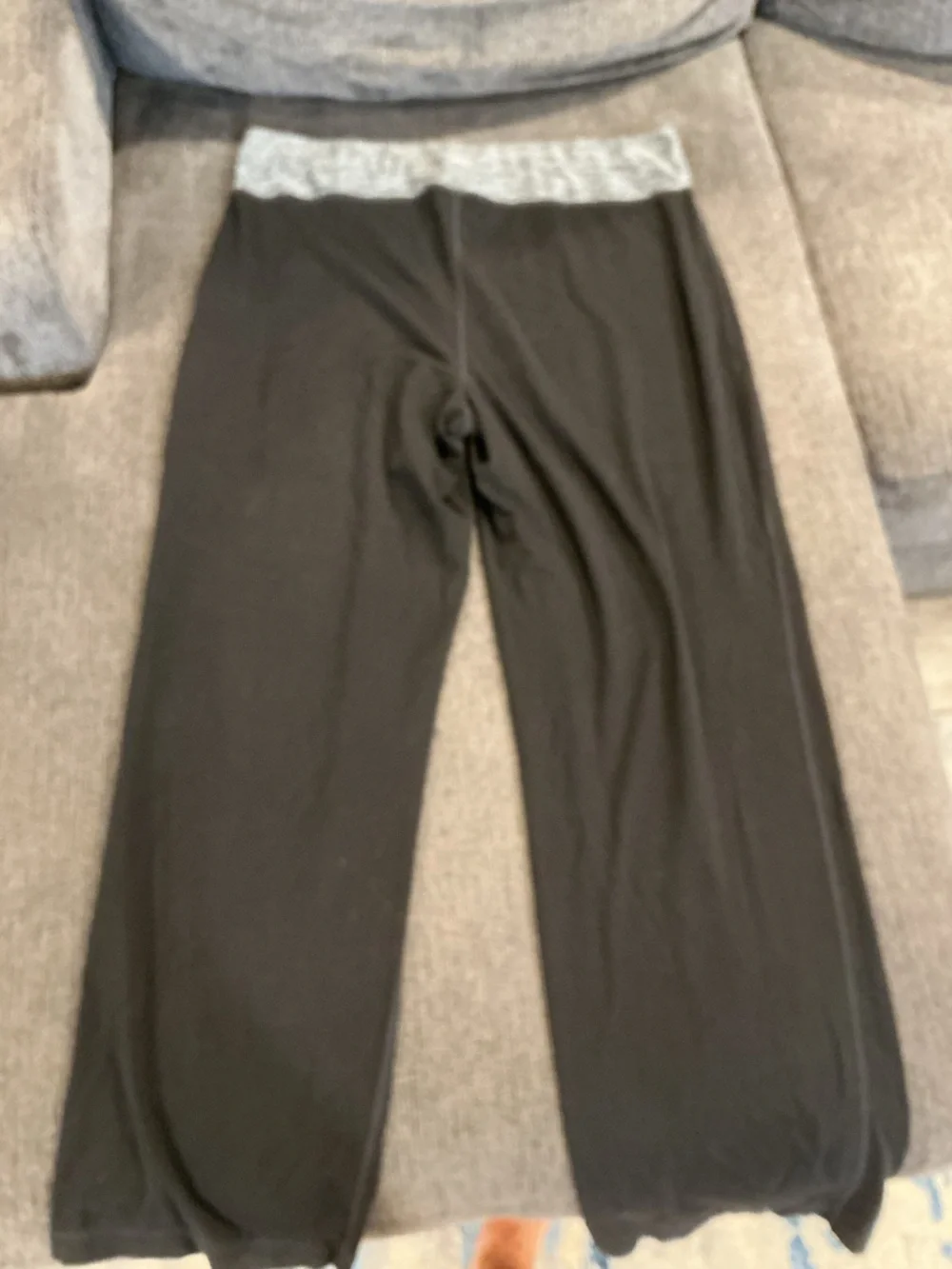 Women’s Black Lounge Pants with Gray Waistband